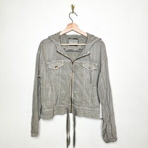 Nwt ANTHROPOLOGIE | MARRAKECH sandstone cupro hoodie jacket (Sz S)